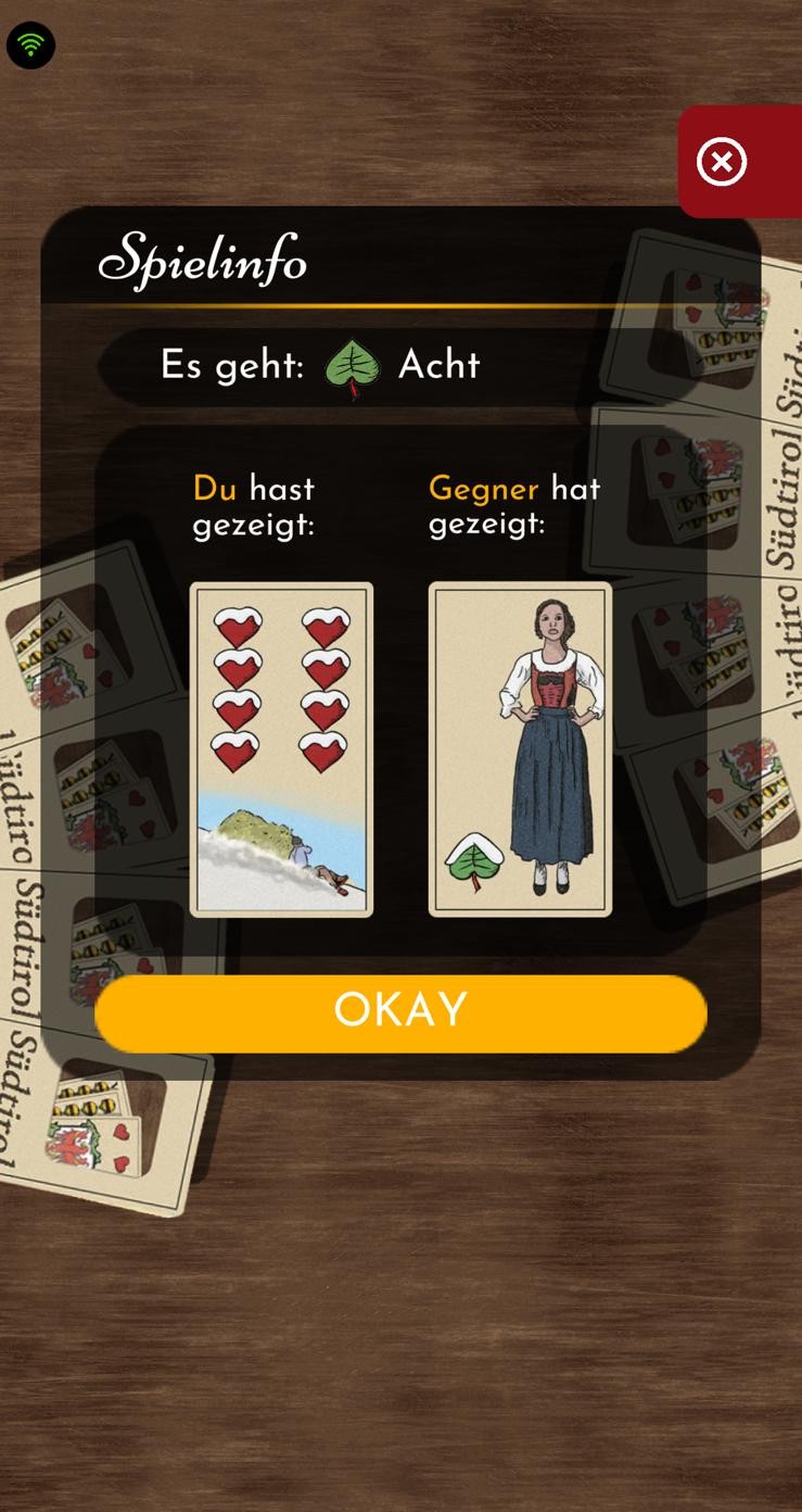 Watten App Screenshot – Online Kartenspiel kostenlos auf Smartphone