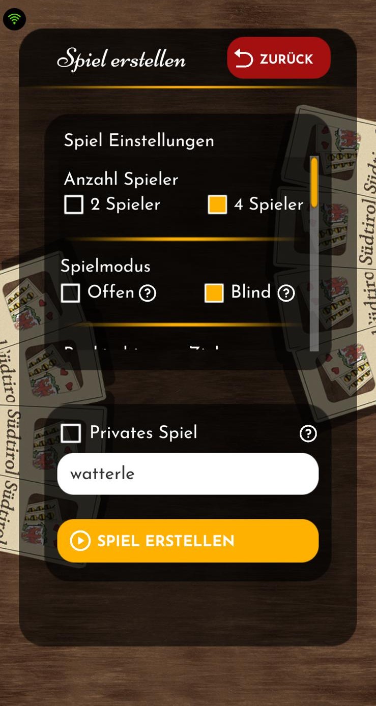 Watten online Einstellungen – Blind Wattn und Offenes Wattn konfigurieren
