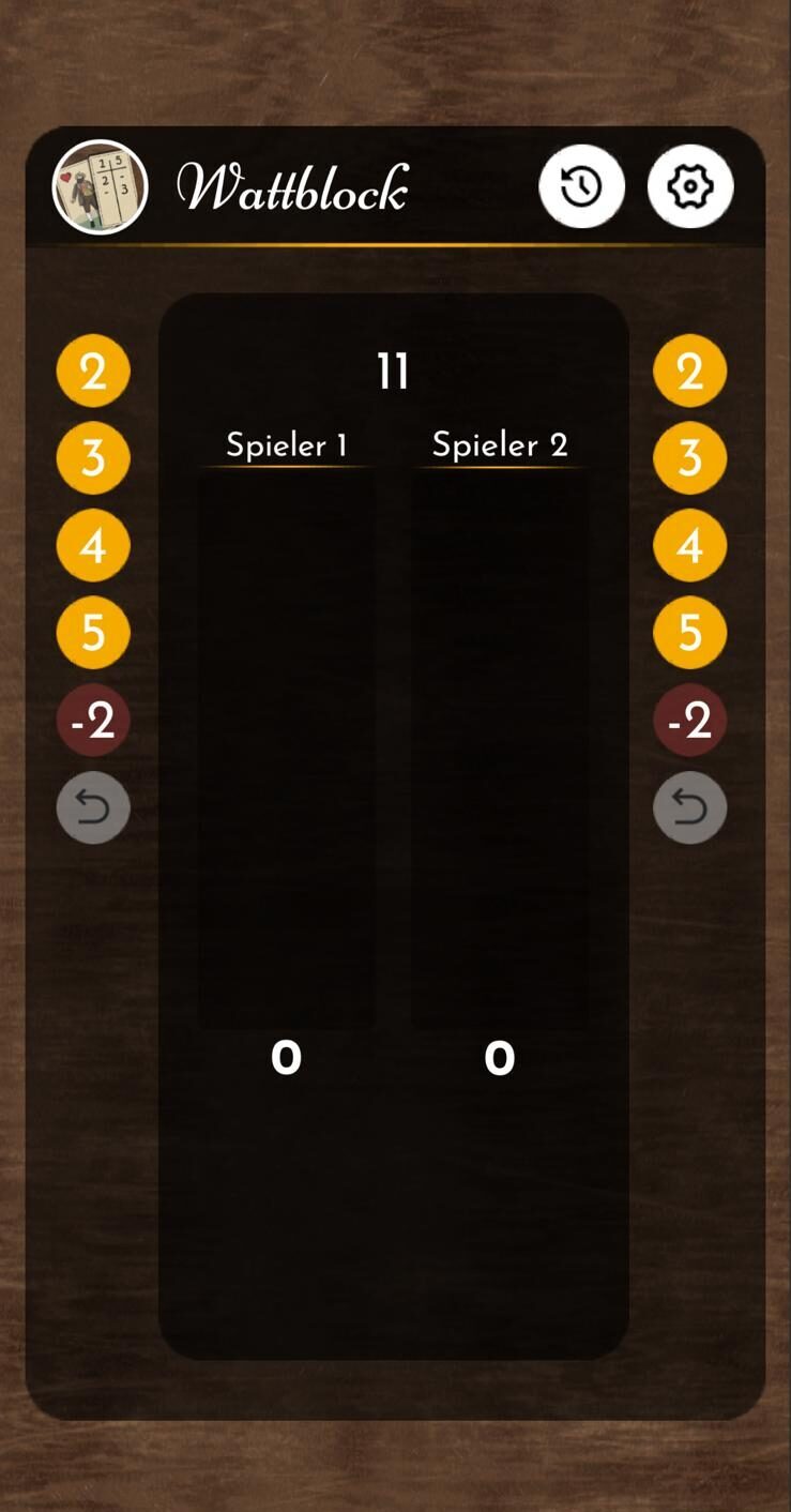 Wattblock App Screenshot 01 - Digitaler Notizblock für das Kartenspiel watten